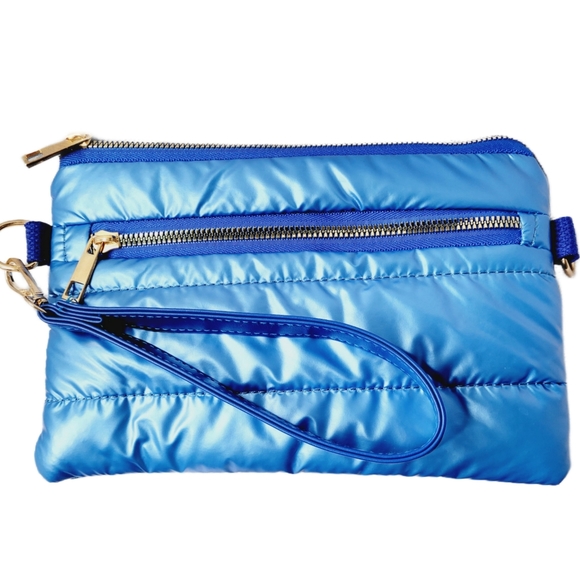 PUFFER METALLIC CLUTCH BAG - Picture 1 of 5